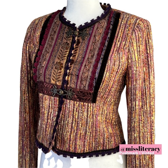 Cynthia Steffe Women’s Multicolour Tweed Metallic Structured Tailored Blazer [4] - Picture 4 of 14